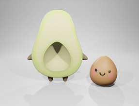 cute avocado texture cartoon toy toys child breakfast gym egg nature fun figure statue funny blender blender3d 3dmodel print 3d seed games 3d print model - Mito3D