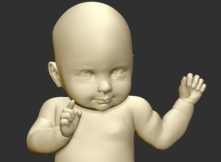 niedlich Baby 3d Modell optimal Drucken zbrush Säugling Karikatur jung Kind Geburt Skulptur 3dprint Kunst Skulpturen Babes Bildhauerei Silizium entspannend 3d print model - Mito3D