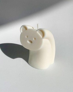 lindo oso vela decoración candelero interior molde silicio casa 3d print model - Mito3D