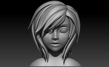 cute cartoon girl 3d head bust model printing art sculptures journal portrait funny statue diary deco male print marble 3d print model - Mito3D