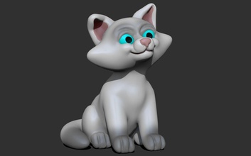 niedlich katze tier spielzeug kind kinder kitty kätzchen karikatur wild haustier zoo pelz spiele spielzeuge 3d print model - Mito3D
