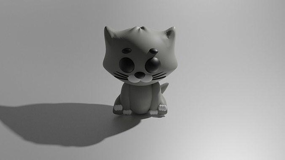 cute cat animal figurine play miniature simple animals toy games toys 3d print model - Mito3D