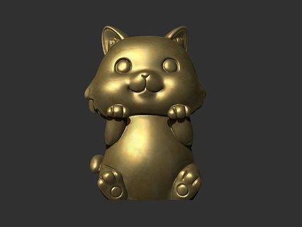 niedlich Katze Baby Haustier Tier Säugetier druckbar Karikatur Kitty Kunst Skulpturen 3d print model - Mito3D