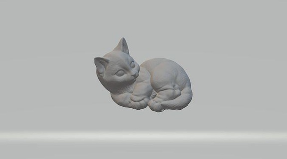 niedlich Katze Dekoration Baby Tiger Karikatur Kunst Skulptur Statue Tier Ornament Kreatur Skulpturen 3d print model - Mito3D