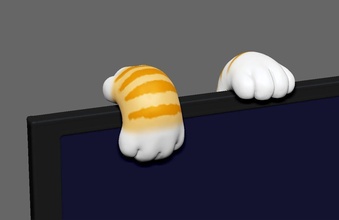 cute cat feet monitor climb stl pet puppy neko laptop keyboard computer accessorries diy hobby 3d print model - Mito3D