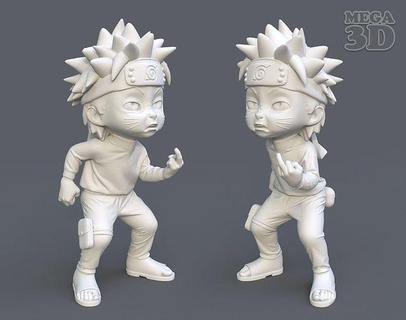 fofa chibi naruto 02 estátua fracasso anime manga personagem ninja figura jogos brinquedos miniaturas 3d print model - Mito3D