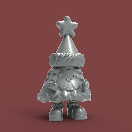 Şirin Noel ağaç 3d yazdırılabilir oyuncak karakter dekorasyon kış kar tatil Baba Christma top kutlama süs oyunlar oyuncaklar 3D print model - Mito3D