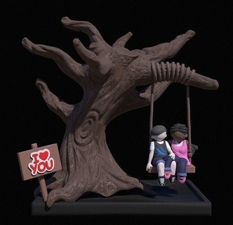 Şirin çift ağaç sevgili sevgililer Aşk düğün yazdırılabilir süslemek dekorasyon erkek arkadaşlar arkadaş kız arkadaşı dostluk ev casa Sanat heykeller 3d print model - Mito3D