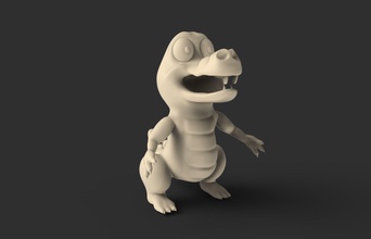 cute crocodile cartoon games-toys toy child play game 3d art cartoonish toys baby games 3d print model - Mito3D