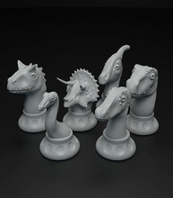 niedlich dinosaurier schach stücke einstellen beabsichtigt 3d drucken dino spiel druckbar tafel stilisiert rex könig strategie karikatur minis miniatur figur skulptur statue kreatur spiele spielzeuge 3d print model - Mito3D