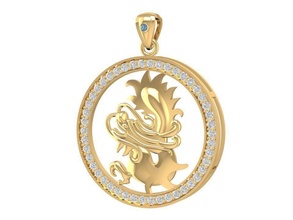 cute dragon pendant 1617 jewelry fashion accessories gold diamond man men woman women design fengshui pendants 3d print model - Mito3D