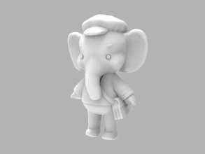elefante bonito jogos-brinquedos caráter elepahant animais dos desenhos animados jogos brinquedos de 3d print model - Mito3D