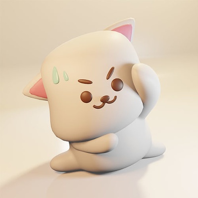 fofa exercício gatinho 3d impressão modelo gato meaw animal gatinha desenho animado neko miniaturas 3dprint jogos brinquedos 3d print model - Mito3D