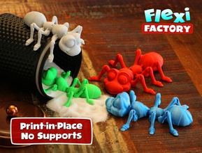 cute flexi print-in-place ant flexy flexable print in place posable linkage link links toy articulated bug insect games toys 3d print model - Mito3D