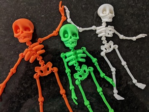 cute flexi print-in-place skeleton flexible place in christmas nightmare muertos los de dios poseable links link halloween articulated toy toys games 3d print model - Mito3D