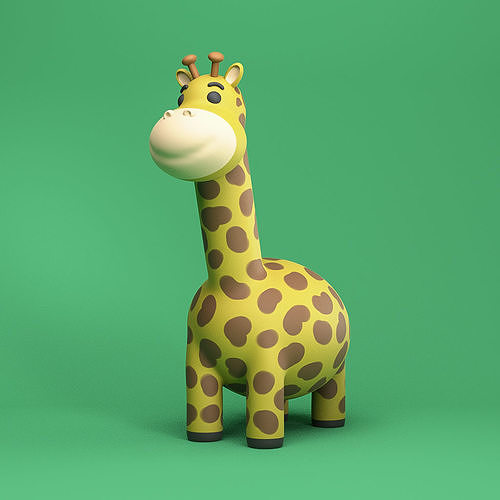 niedlich Giraffe Tier Karikatur 3dprint Dschungel Spielzeug Dekoration Safari Kunst Skulpturen 3D print model - Mito3D