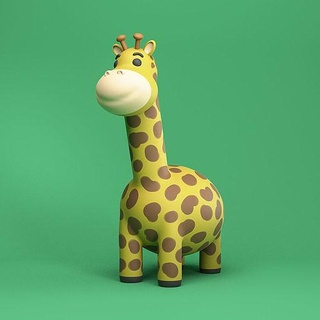 lindo jirafa animal dibujos animados 3dprint selva juguete decoración safari Arte esculturas 3d print model - Mito3D