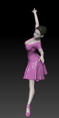 cute girl ballet ballerina dancing woman pretty art sculptures 3D print model - Mito3D
