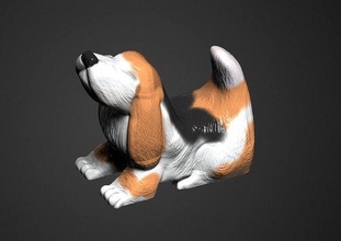 cute hound dog figurine art decor sculpture statue animal mammal toy games toys 3d print model - Mito3D