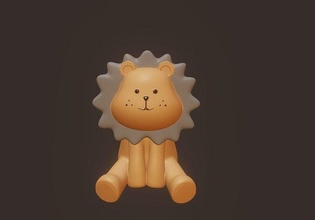 cute lion desk - stl 3d printing peluche sculpture animal wild kitty leon kitten pet feline statue games toys 3d print model - Mito3D