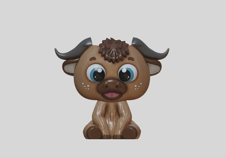 carina ox fioriera Cinese calendario fioriere animale arte Toro cartone animato carattere bufalo design sculture 3d print model - Mito3D