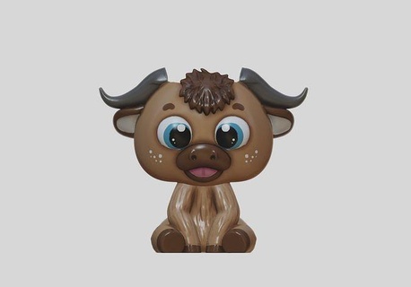 cute ox planter - chinese calendar planters animal art bull cartoon character buffalo design new sculptures 3d print model - Mito3D