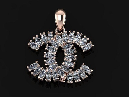cute pendant 11 pendant silver gold jewelry gem free cute chnel pendants  3d print model - Mito3D