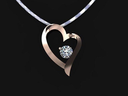 cute pendant 14 jewelry gem love gold silver jewel diamond pendants necklace platinum free 3d print model - Mito3D