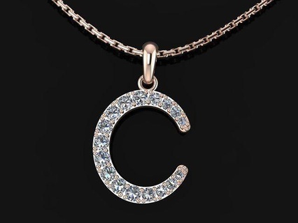 cute pendant 19 silver gold diamond gem free highlight jewelry pendants 3d print model - Mito3D