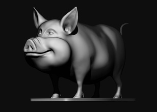 lindo cerdo 3d impresión modelo animal mamífero retrato personaje medio ambiente selva 3dmodel 3dprint arte carne comida anatomía juegos juguetes 3d print model - Mito3D