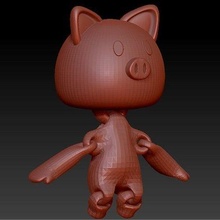 Şirin ucuz esnek oyuncak 3dprintready 3dprintable 3dmodel sevimli domuz hayvanlar insan yabancı karikatür vücut yaratık Uzay Bilim anahtarlık oyunlar oyuncaklar 3d print model - Mito3D