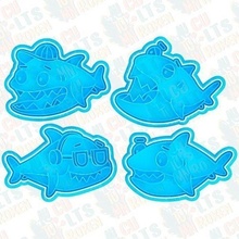 cute shark cookie cutter set 4 set stamp cookie cookies cook cutter  cithen cutters shark fish animals sea ocean fishing house kitchen dining kitchen dining
