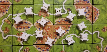 cute skull crossbones meeple collection carcassonne meepil meople skulls cutesy game boardgame back up amused emotions pirate death fun toy bones cross meple carcasonne carcassone games toys board 3d print model - Mito3D
