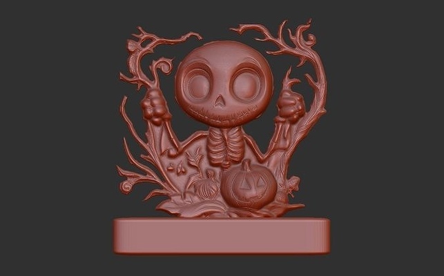 niedlich schädel halloween dekoration cnc basisleben 3dmodel 3dprinting drucken dekor haus 3d print model - Mito3D