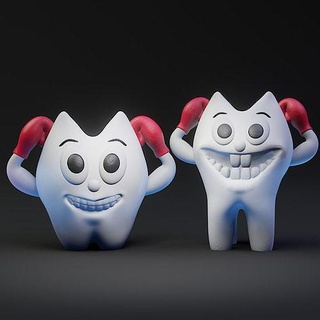 cute smiling toothbrush holders holder tooth brush odonticdental smile boxing box bathroom dental teeth bath interior house 3d print model - Mito3D