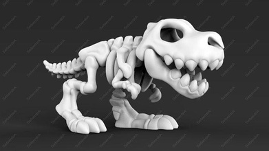 lindo t rex fósil stl víspera santos cráneo esqueleto decoración dinosaurio criatura escritorio oficina niño juguete arte juegos juguetes 3d print model - Mito3D
