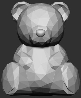 cute teddy bear decorate home low polly modeling art kids print beautiful zbrush 3d collection bears kit lowpolly illustration geometric triangle contemporary abstract mosaic artistic sculptures 3d print model - Mito3D