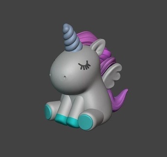cute unicorn figurine fantasy valentine love gift thingy art beast character toy jewelry horse horn cutie pony game girl animal sculptures 3d print model - Mito3D