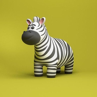 Şirin zebra oyuncak hayvan karikatür 3dprint 3dmodel safari orman Yazdır Sanat heykeller 3d print model - Mito3D