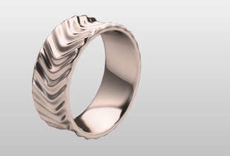 seppie band gioielli anello onda le ts oro anelli 3d print model - Mito3D