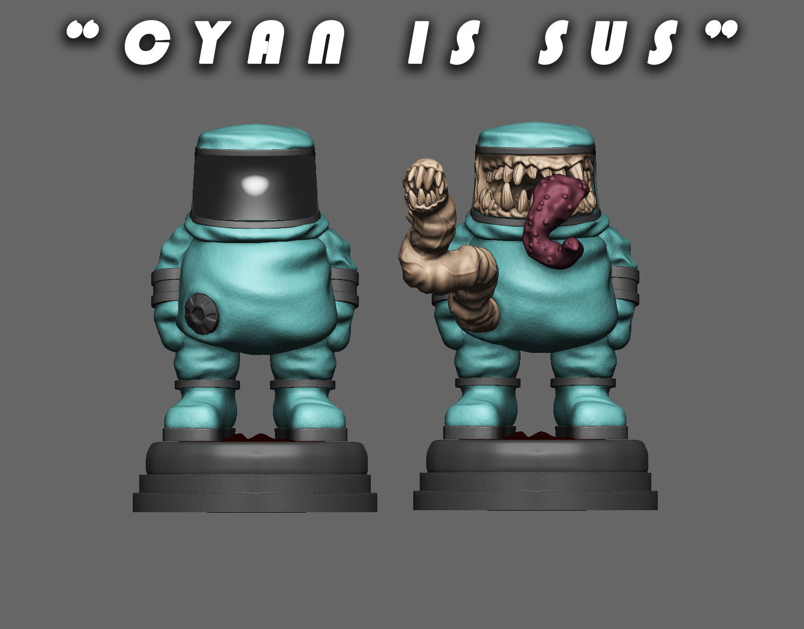 Some Among Us artwork, cyan is sus : r/AmongUs