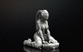 cyber ragazza fantasia scifi scultura donna arte statua spazio galattico futuro futuristico giochi giocattoli 3d print model - Mito3D