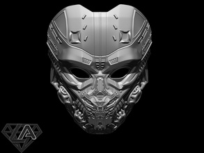 cyber invader sci-fi warrior custom mask skull horror helmet airsoft cosplay sci fi demon samurai armor knight armour toy halloween games toys game accessories 3d print model - Mito3D
