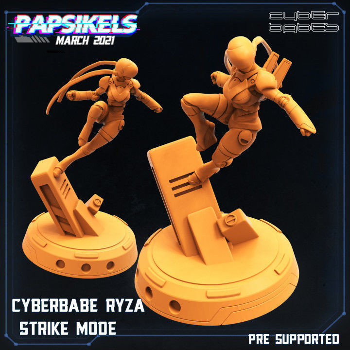 cyberbabe ryza strike mode scifi cyberpunk 3dprint games tabletop collectables miniatures toys 3D print model - Mito3D