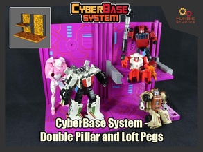 cyberbase system - double pillar loft pegs transformers diorama display games toys 3d print model - Mito3D