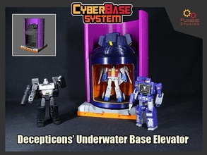 ciberbase decepticons submarino base ascensor transformadores engaño juegos juguetes 3d print model - Mito3D