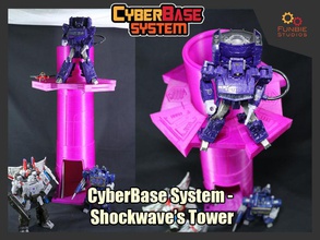 cyberbase system shockwave tower transformers display diorama games toys 3d print model - Mito3D