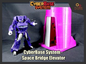 cyberbase système espace pont ascenseur transformateurs spatial afficher diorama jeux jouets 3d print model - Mito3D
