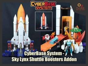 cyberbase système transformateurs skylynx navette boosters ajouter robots base vaisseau spatial espace nasa jeux jouets 3d print model - Mito3D