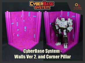 cyberbase sistema pareti ver 2 angolo pilastro trasformatori schermo impostato diorama giochi giocattoli 3d print model - Mito3D